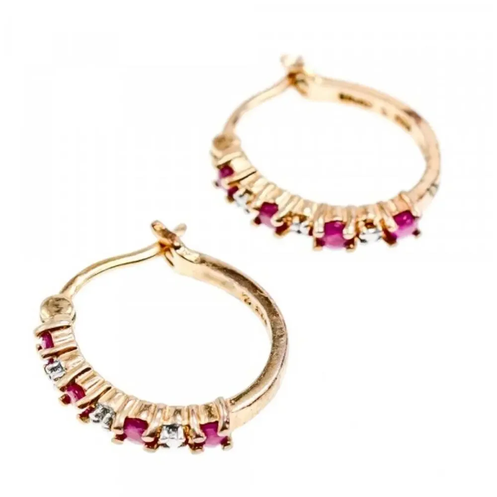 925 Sterling Silver Gold Plated Spinel Earrings